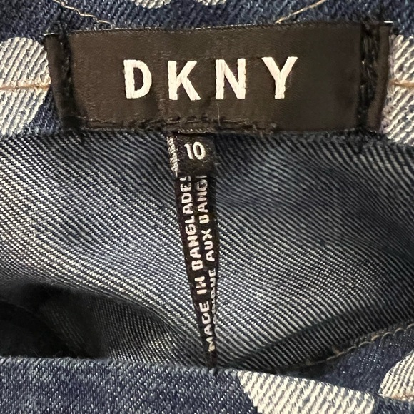 DKNY Girls Denim Overall Dress with Hearts - Size 10 - Picture 7 of 7